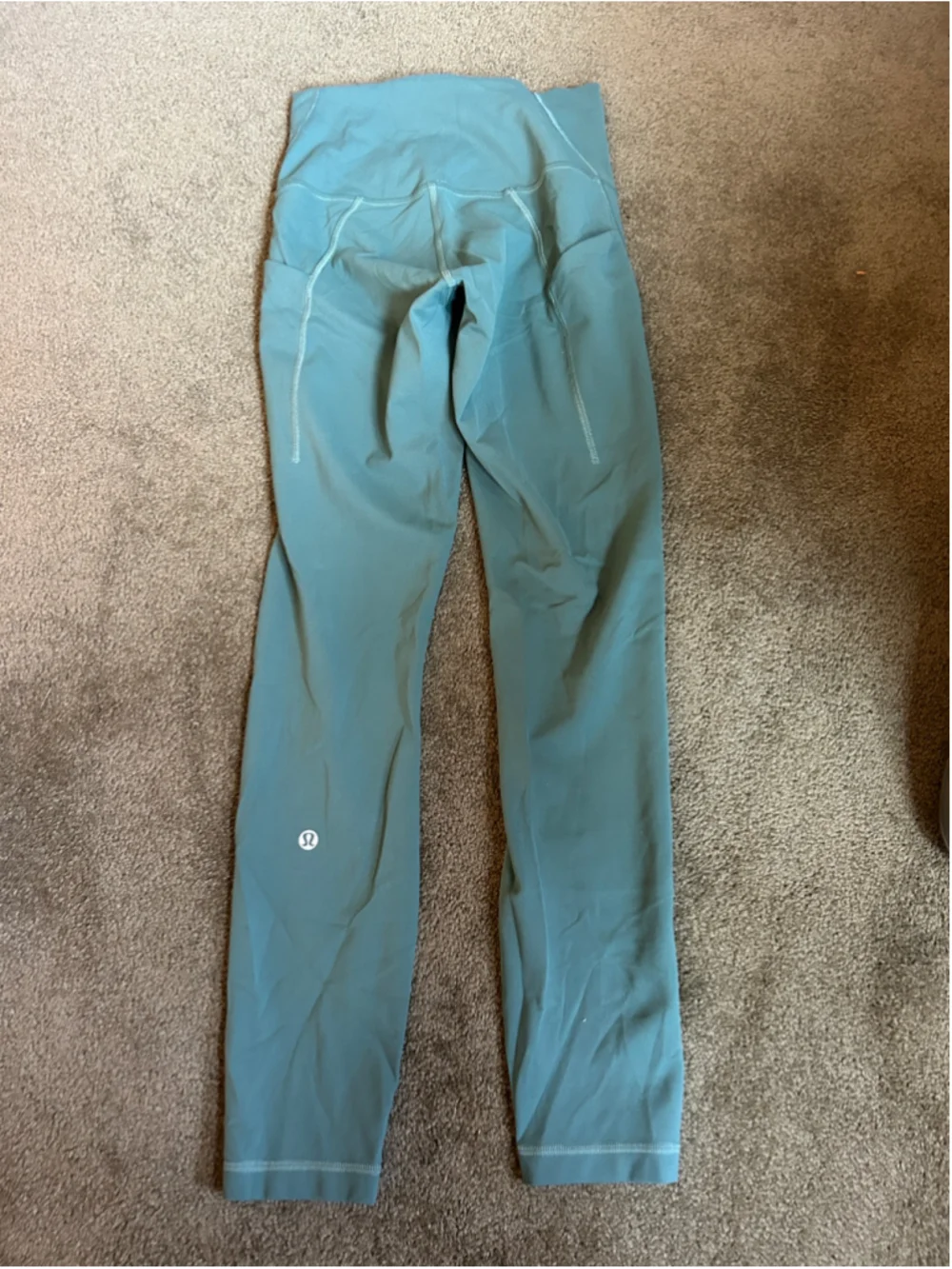 Lululemon Wunder Train High-Rise Leggings w/Pockets in Grey Eucalyptus, Sz 4